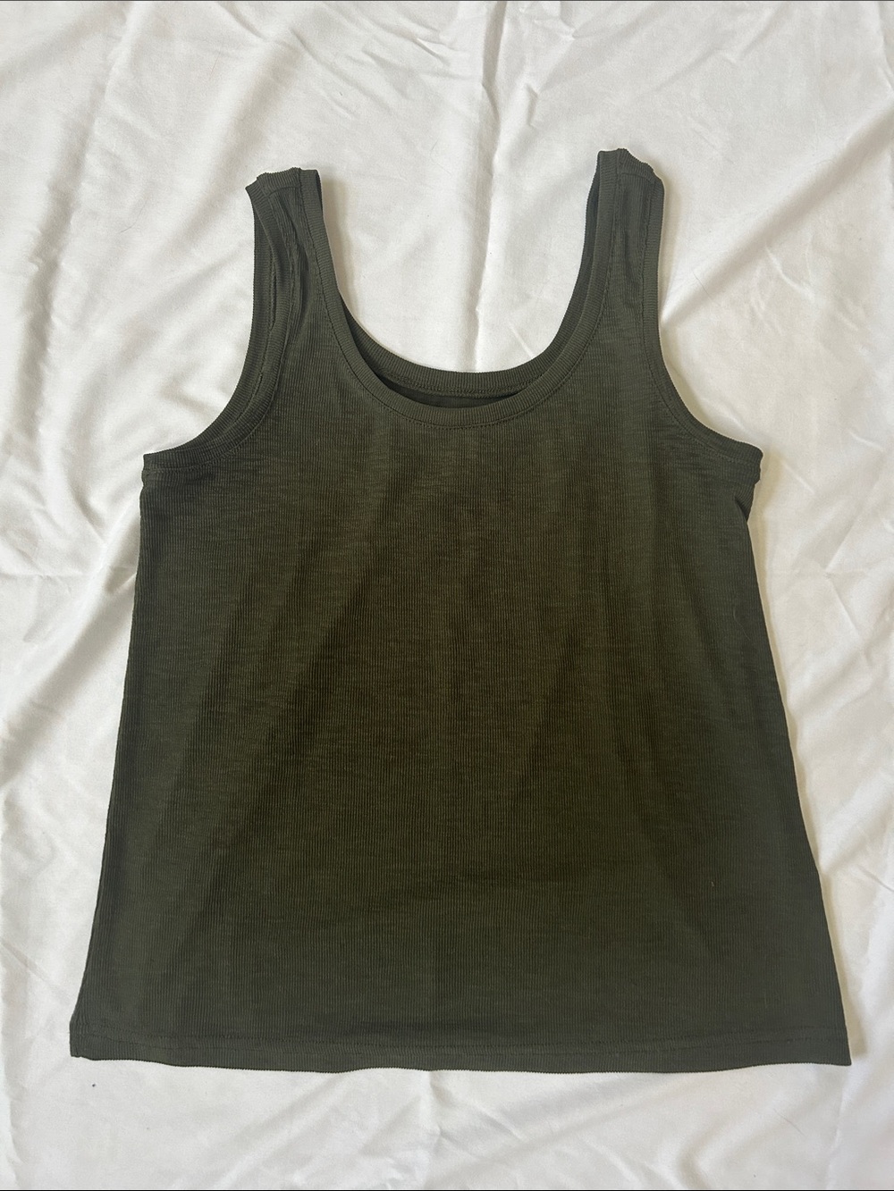 Madewell Olive Fine Rib Tank Top